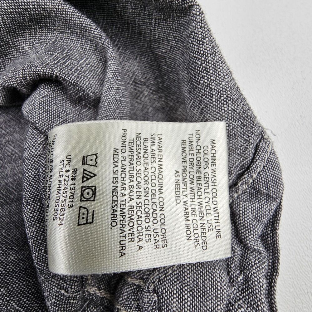 Woolrich Mens M Gray Chambray Work Shirt Short Sleeve Dual Pocket 100% Cotton - Picture 6 of 9